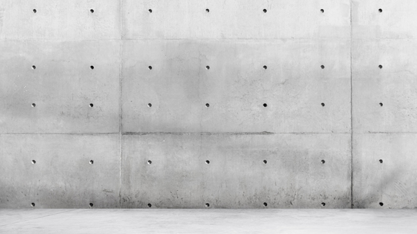 A concrete wall for a building foundation.